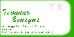 tivadar benigni business card